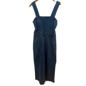 Rachel Roy Women’s Blue Soft Denim Wide Leg Overalls Size 10 Cropped Comfy